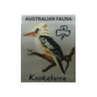 unbound badge with a kookaburra sitting on a branch with the writing and trefoil written in green on a white background