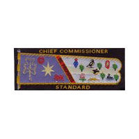unbound rectangle badge with a black background with the chief commissioner standard on it
