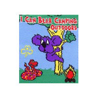 unbound cloth badge with a koala climbing a tree with the words I can bear indoor camping