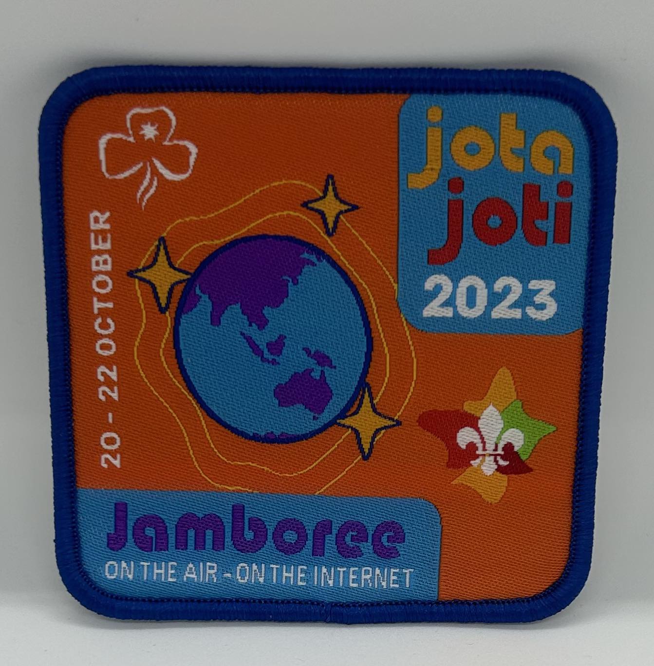 a square bound badge celebrating Jota Joti 2023