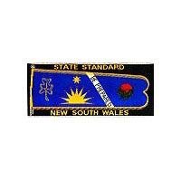 a rectangle unbound badge with the NSW state standard