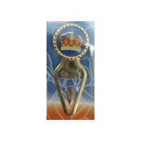 a metal bookmark with a crown on the top