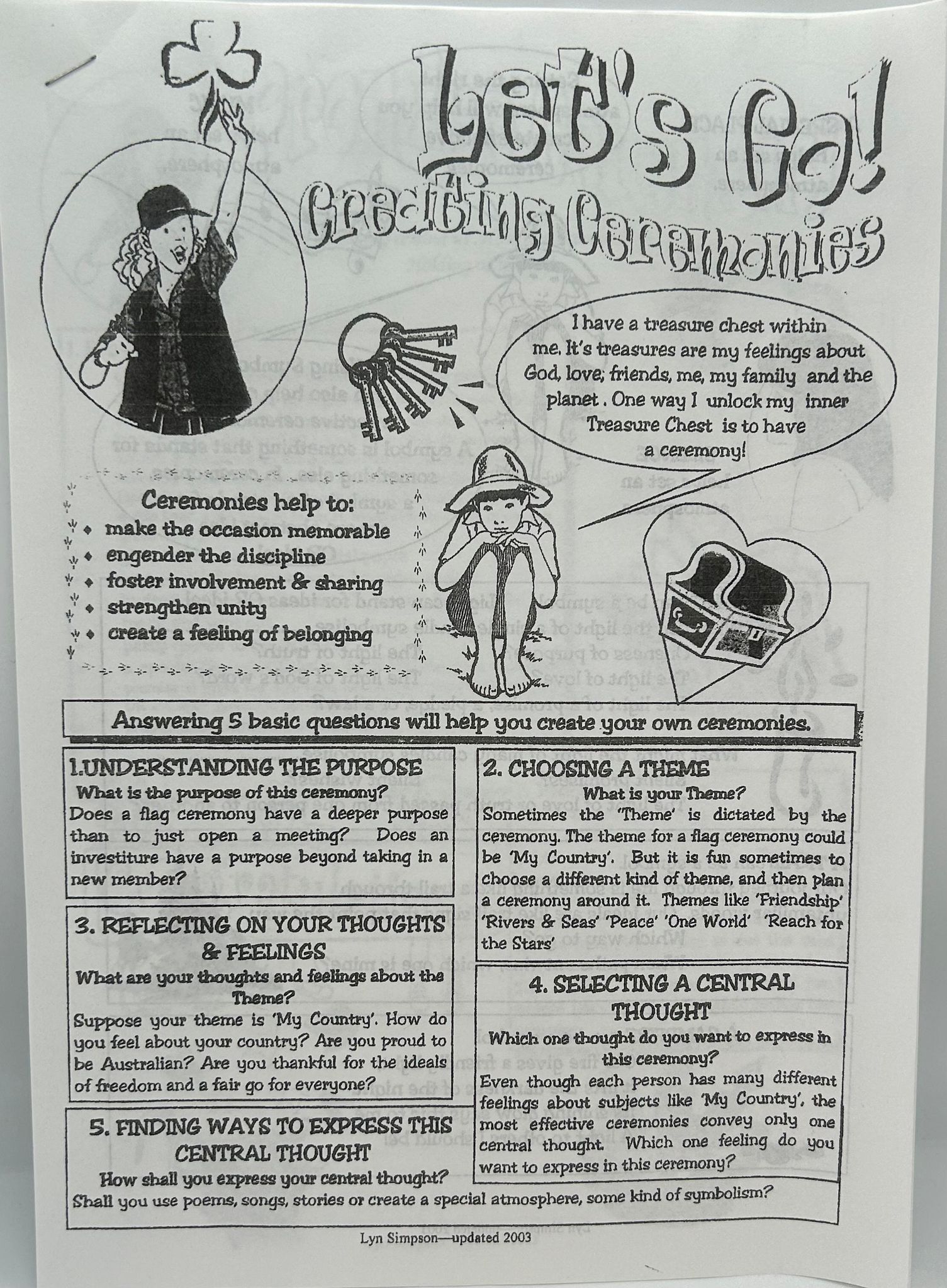 a paper based booklet about creating ceremonies