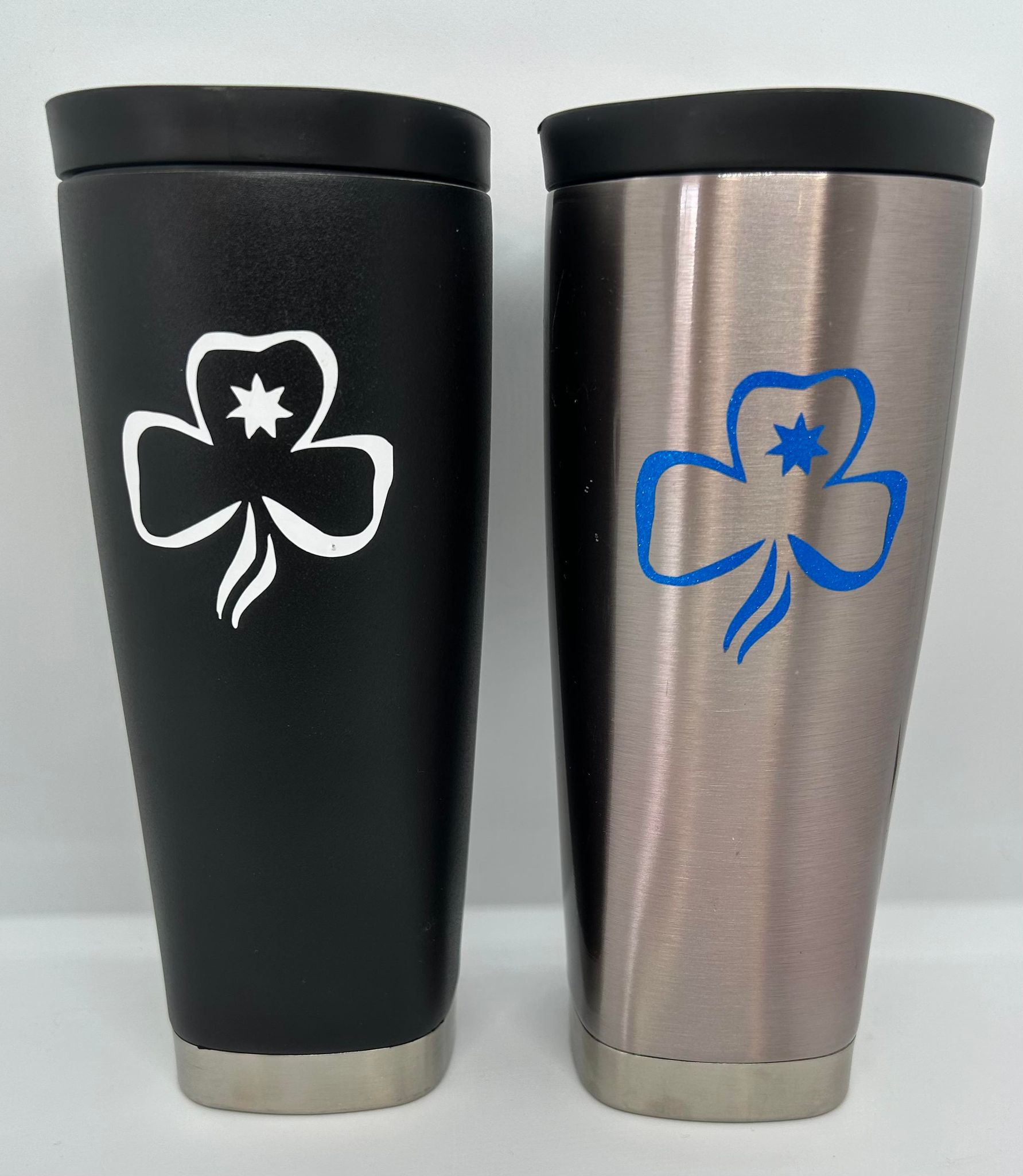 travel cups with trefoil