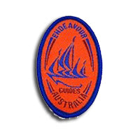 a bound oval shaped bound cloth badge with endeavour guides Australia embroidered on it  that marks your progress in the awards of Junior BP, BP and Queens Guide