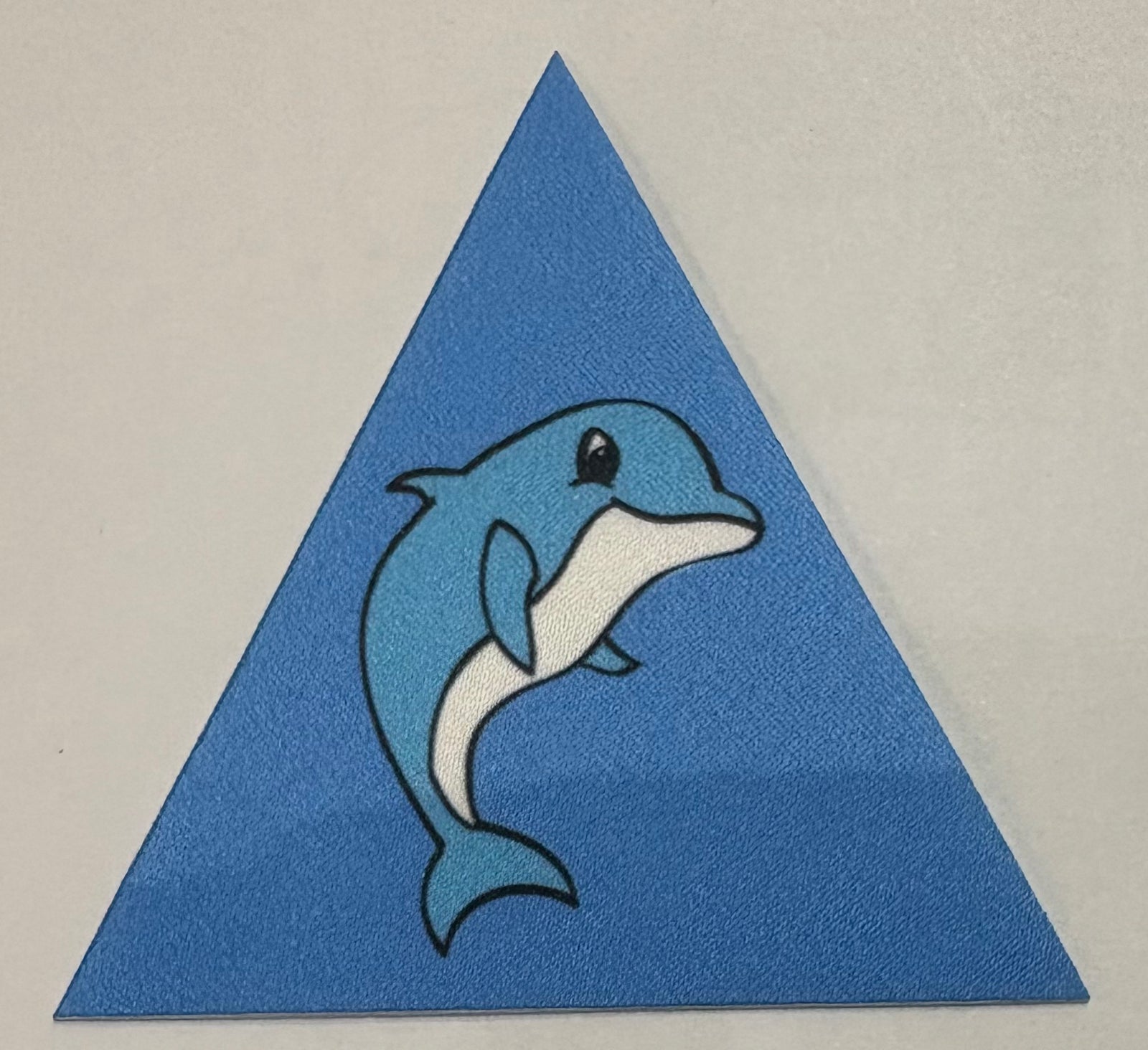 A triangle blue badge with Echo 