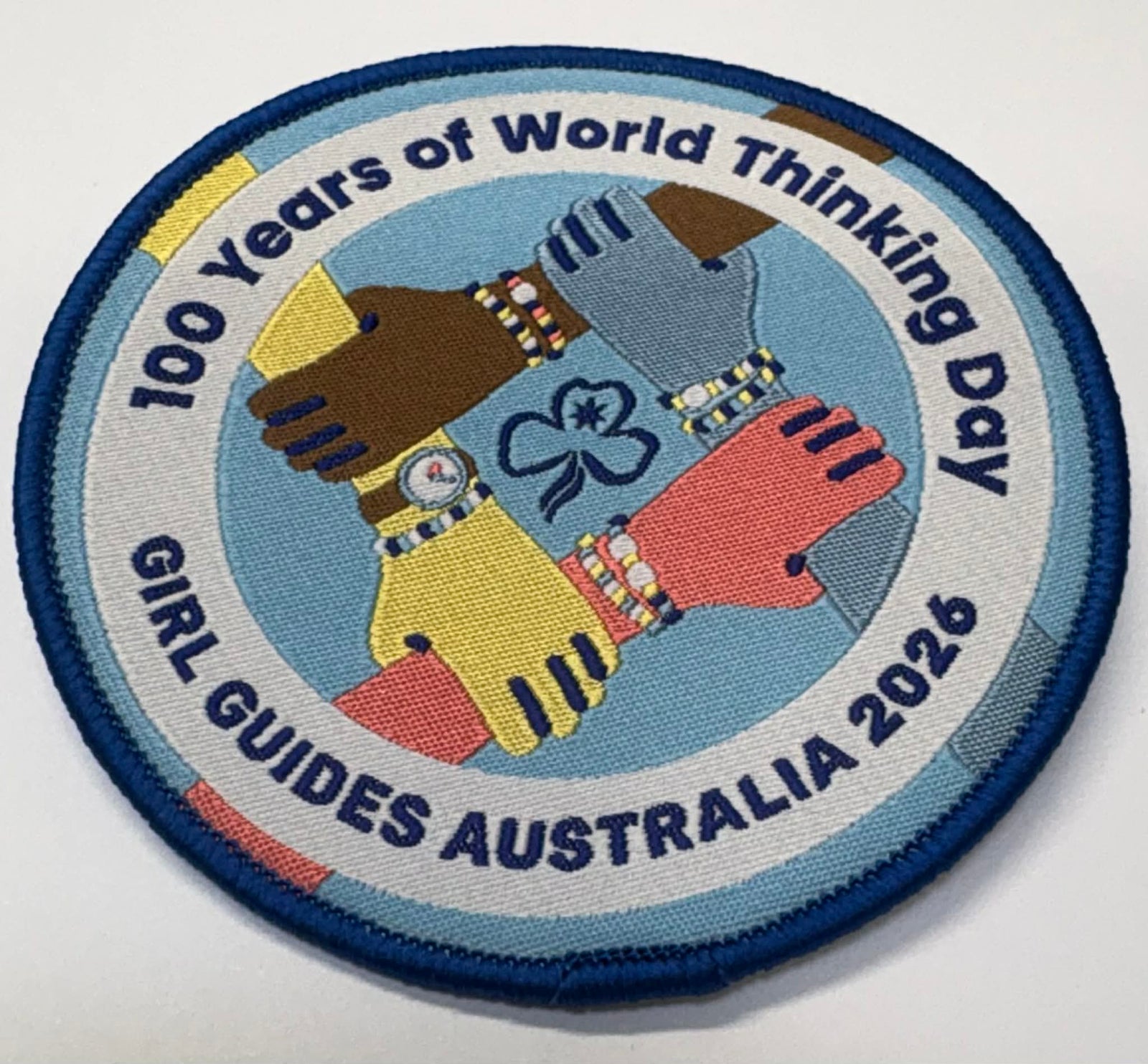Badge celebrating 100 years of World Thinking Day for Girl Guides Australia 2026