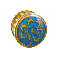 a mini version of the world badge in metal