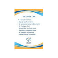 an A3 poster with the Guide Law printed in the middle with swirls of blue and gold on the top and bottom
