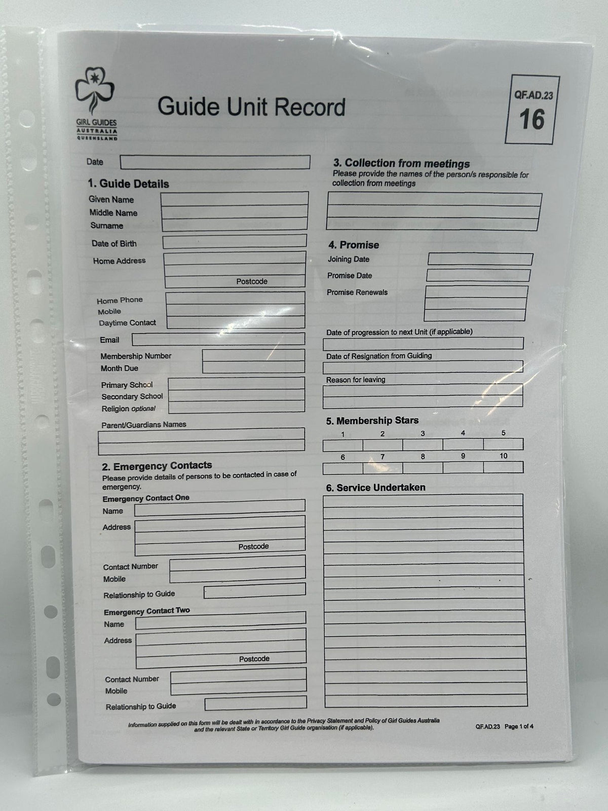 Guide Unit Record Sheets - The Guide Shop - Coastal Valleys Region