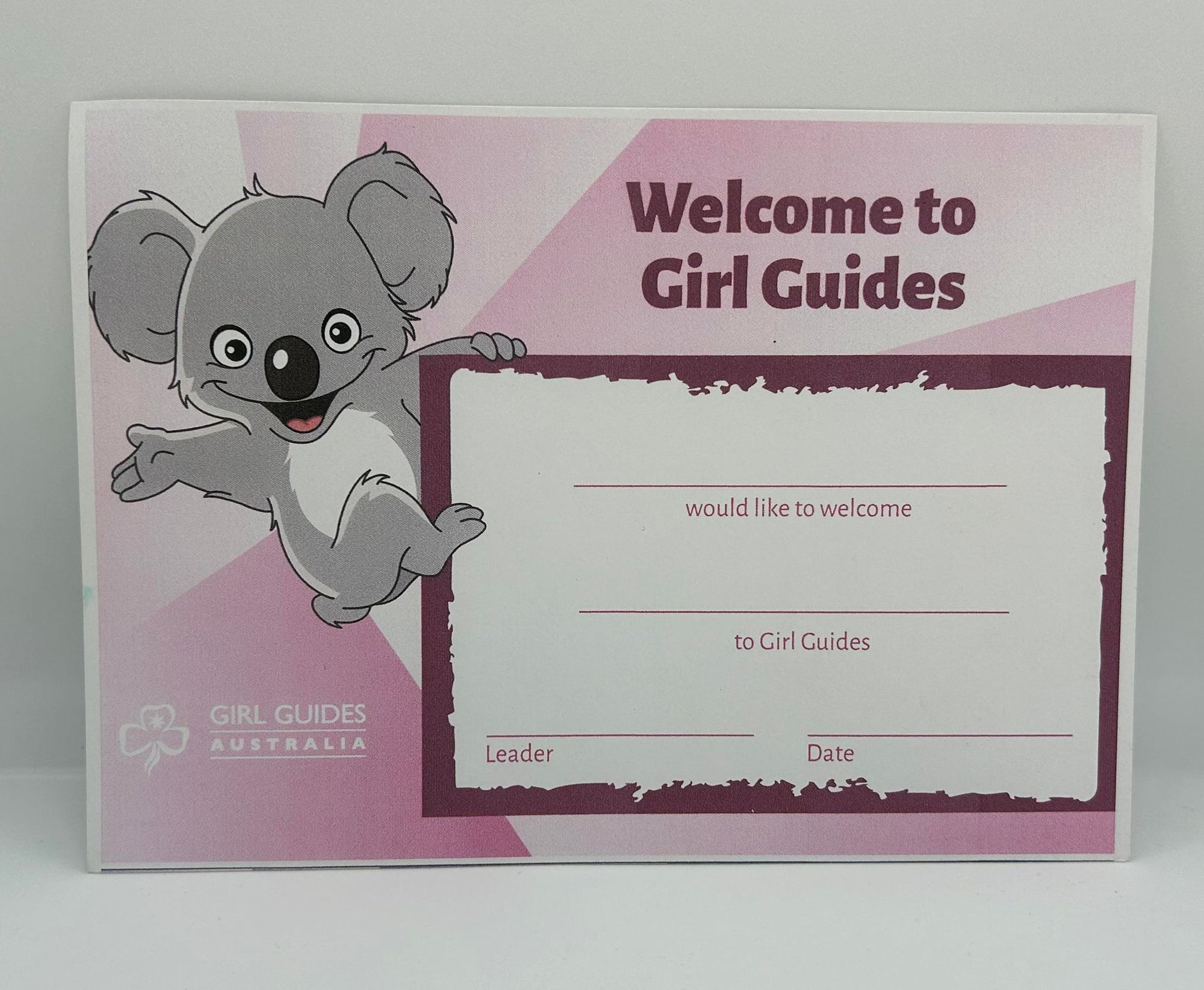 Welcome to Guides Certificate - A5